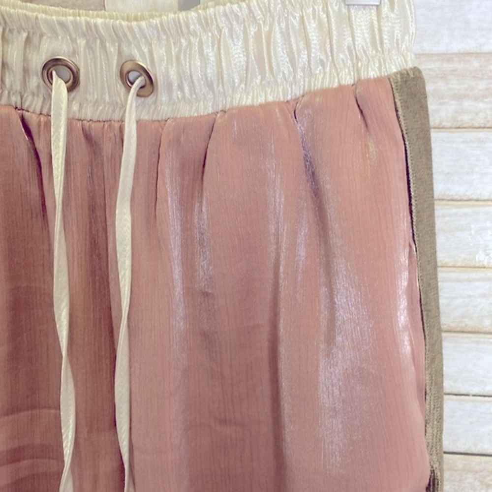 Zara Pink Metallic Satin Effect Joggers.  Size XS - Picture 3 of 16